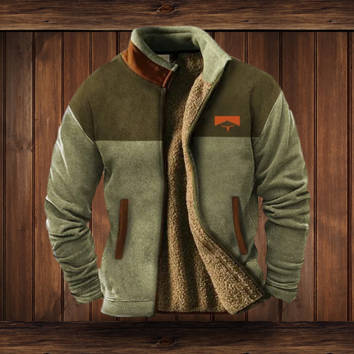 Men's Sherpa-Collar Fleece Bomber Jacket