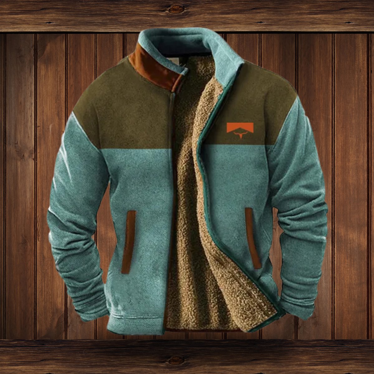 Men's Sherpa-Collar Fleece Bomber Jacket