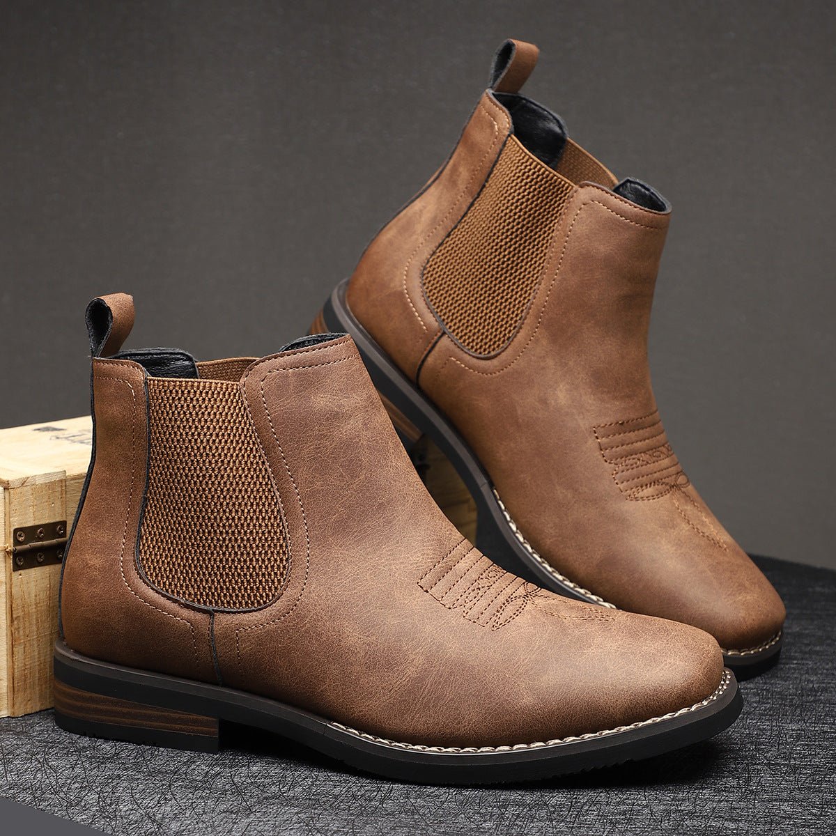 Men's Western Chelsea Slip-On Boots