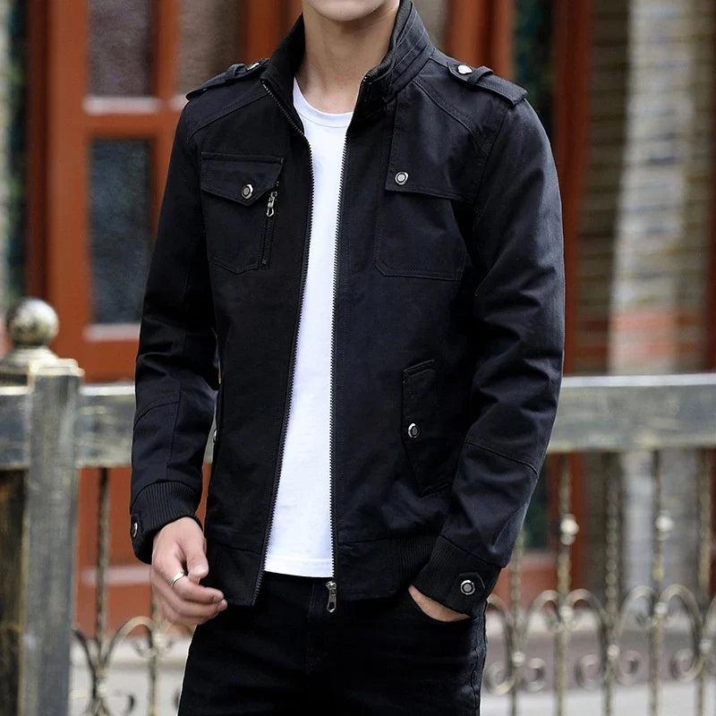 Men's Zip-Up Casual Bomber Jacket