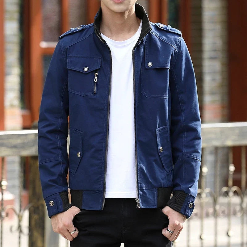 Men's Zip-Up Casual Bomber Jacket