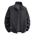 Men's Lightweight Textured Zip-Up Jacket - Black