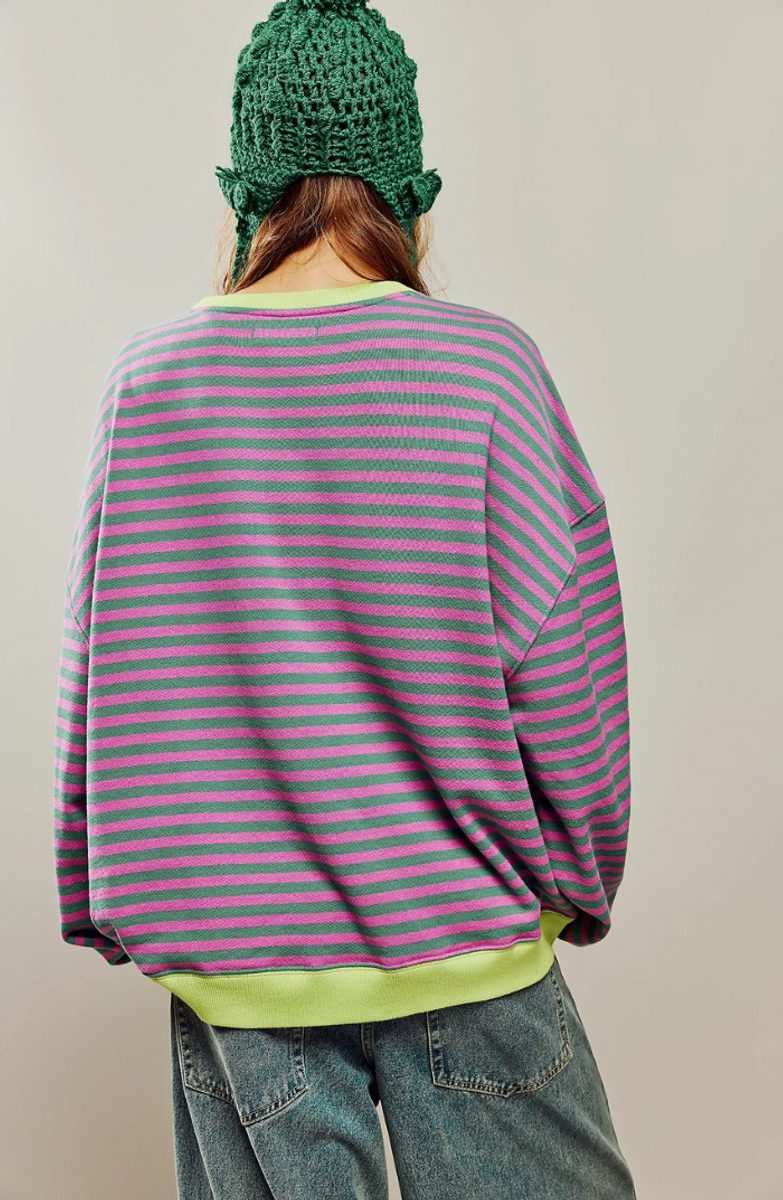 Women's Striped Oversized Pullover Sweater