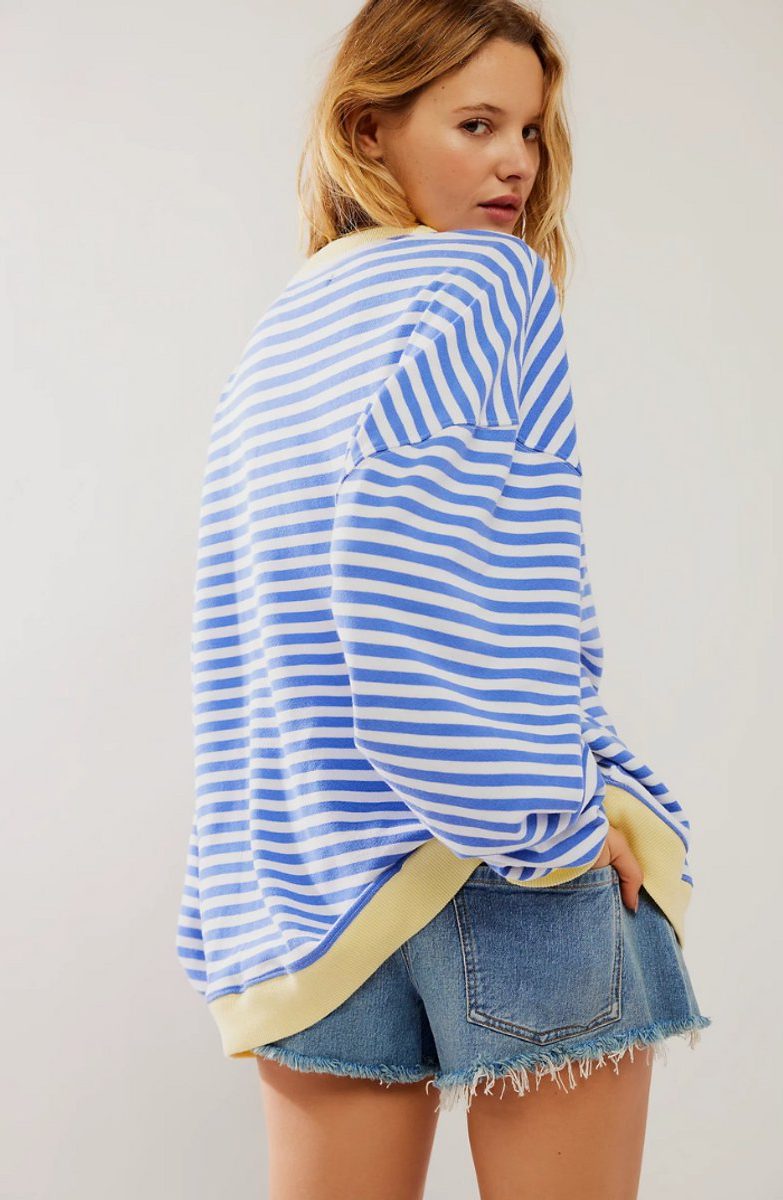 Women's Striped Oversized Pullover Sweater