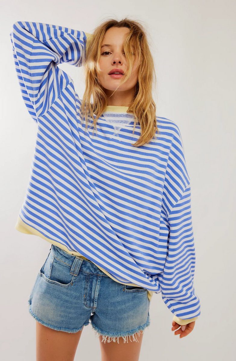Women's Striped Oversized Pullover Sweater