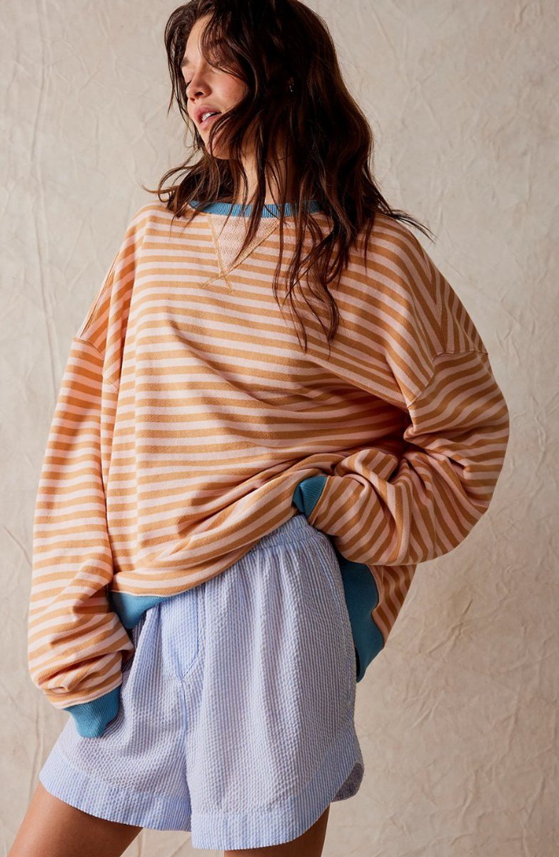 Women's Striped Oversized Pullover Sweater