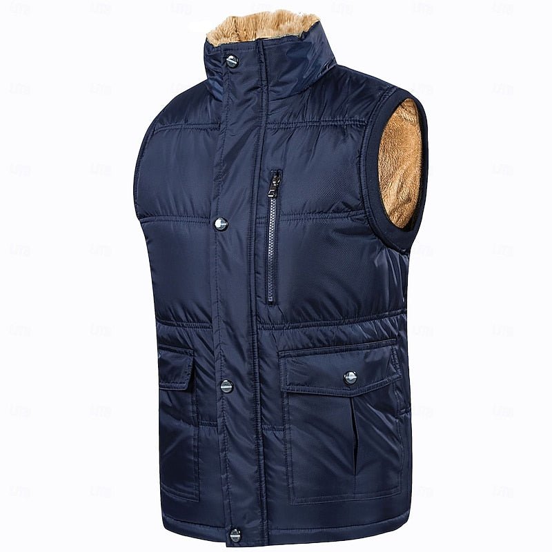 Men's Sherpa-Lined Puffer Vest