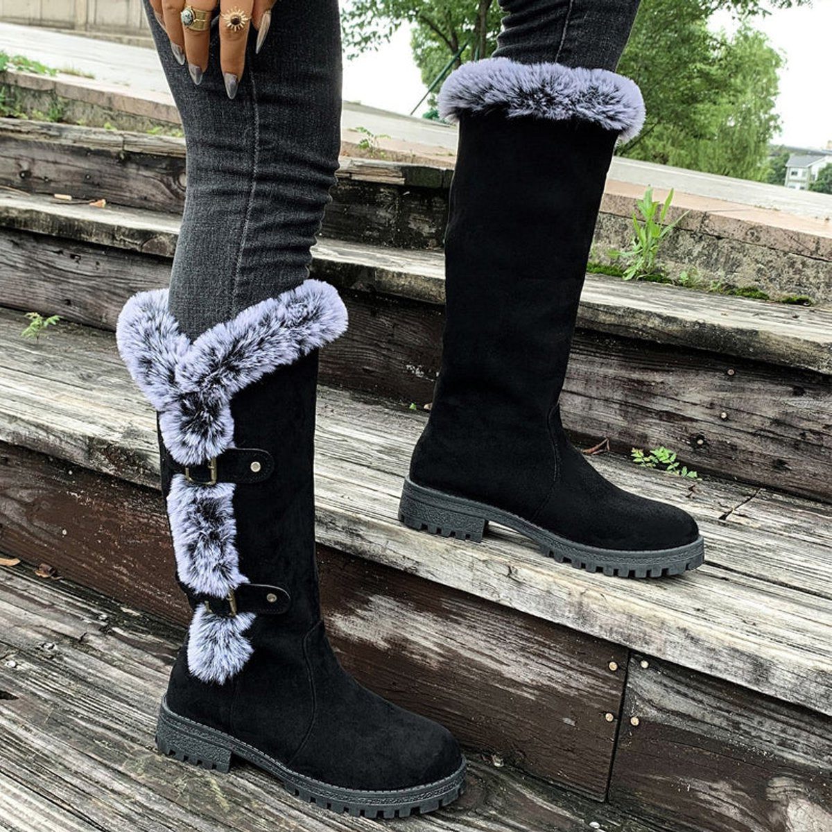 Women's Faux Suede Knee High Boots