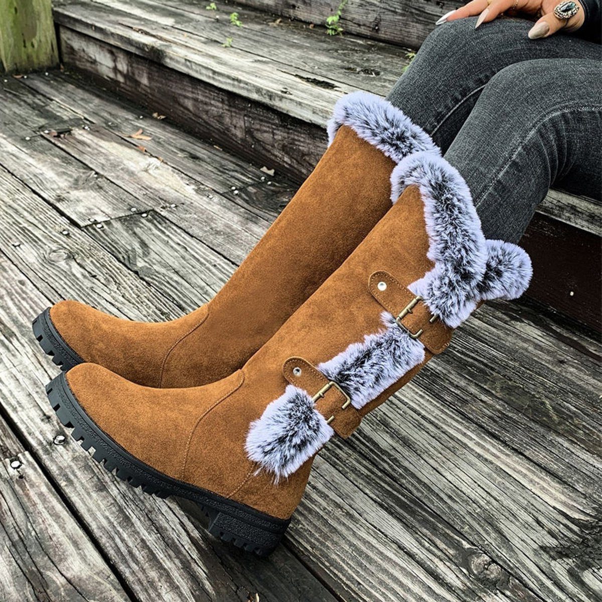 Women's Faux Suede Knee High Boots