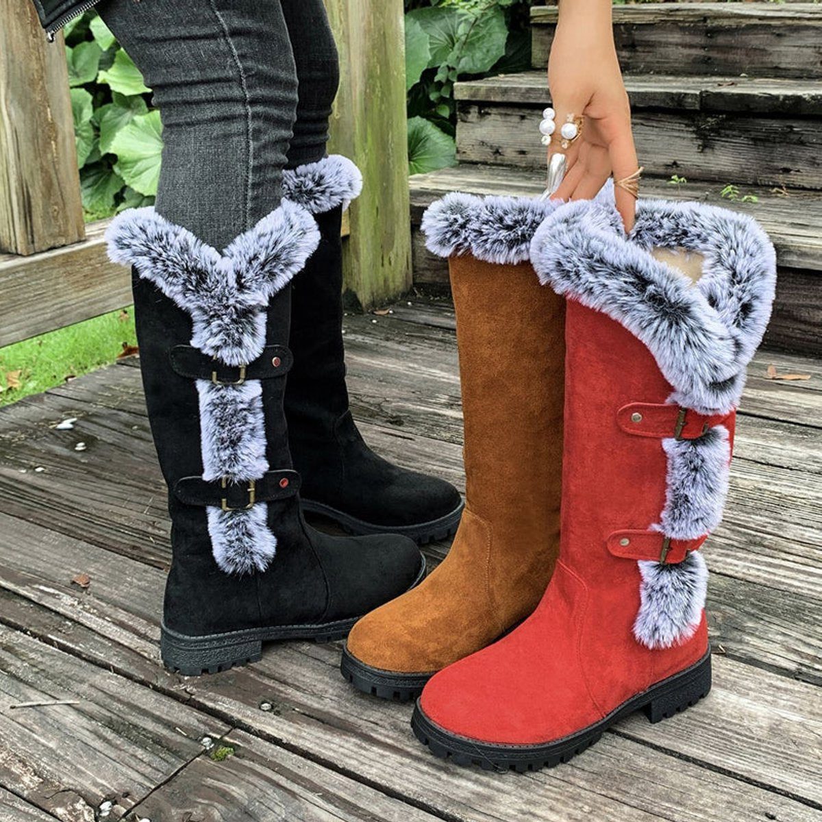 Women's Faux Suede Knee High Boots
