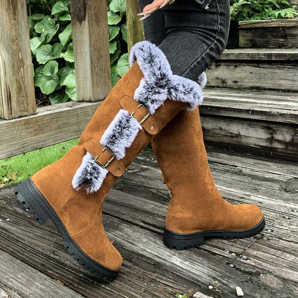 Women's Faux Suede Knee High Boots