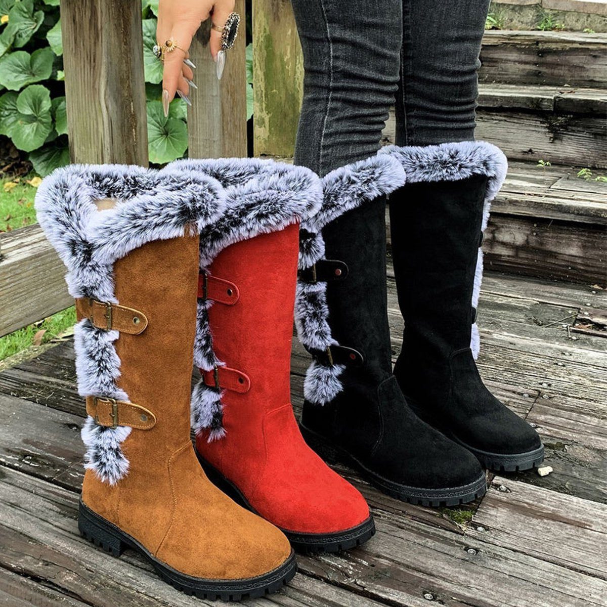Women's Faux Suede Knee High Boots