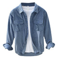 Men's Textured Two-Pocket Button-Up Overshirt