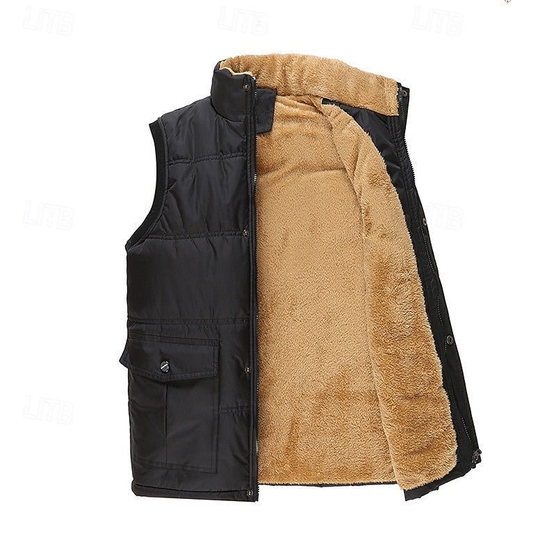 Men's Sherpa-Lined Puffer Vest