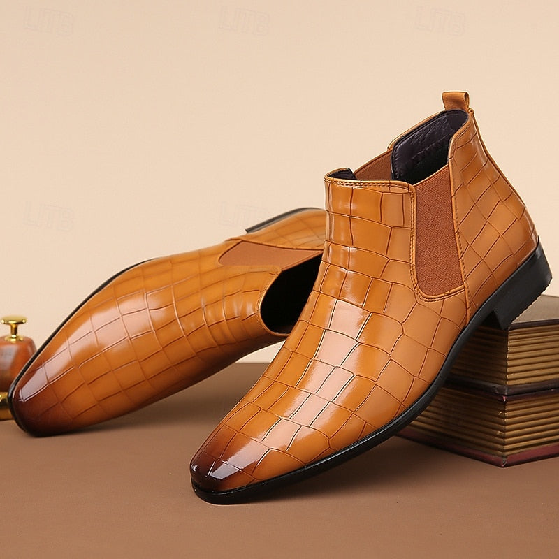 Men's Chelsea Ankle Boots with Stretch Side Panels