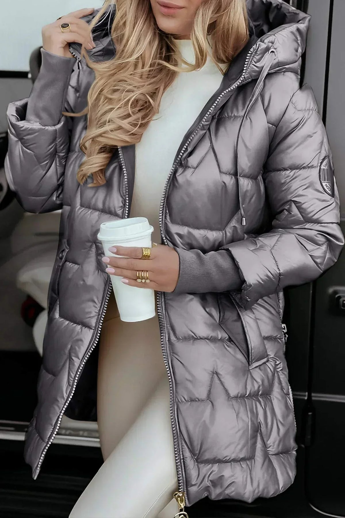 Women's Tailored Insulated Winter Coat - Gray
