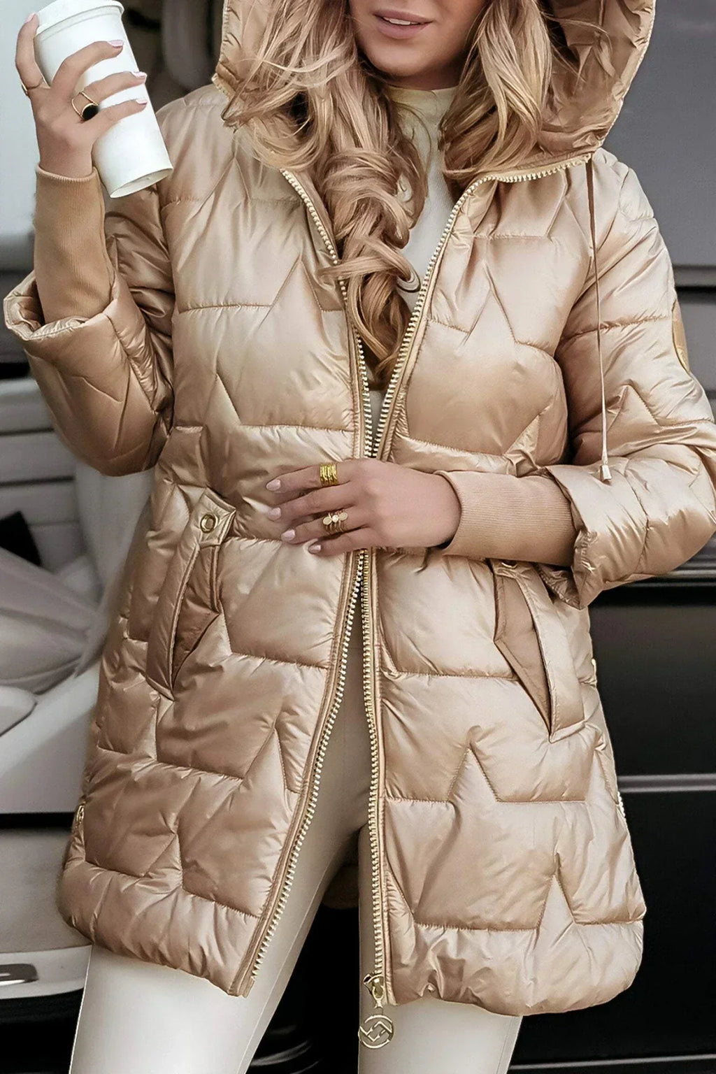 Women's Tailored Insulated Winter Coat - Beige