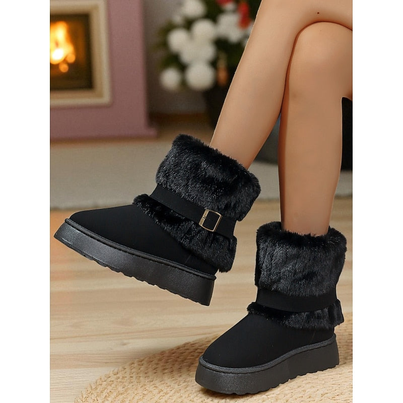 Women's Fur-Trimmed Ankle Boots