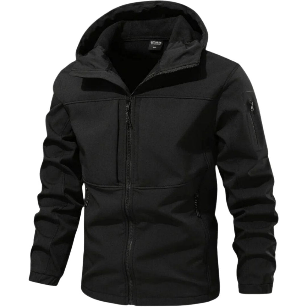 Men's Water-Repellent Hooded Softshell Jacket