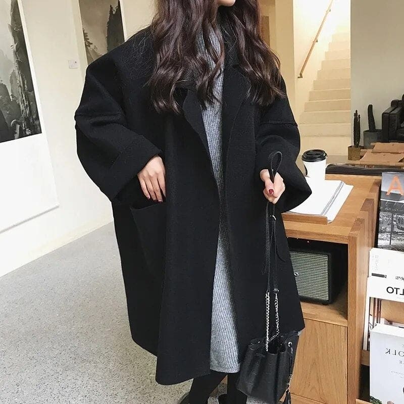 Women's Oversized Wool Blend Trench Coat