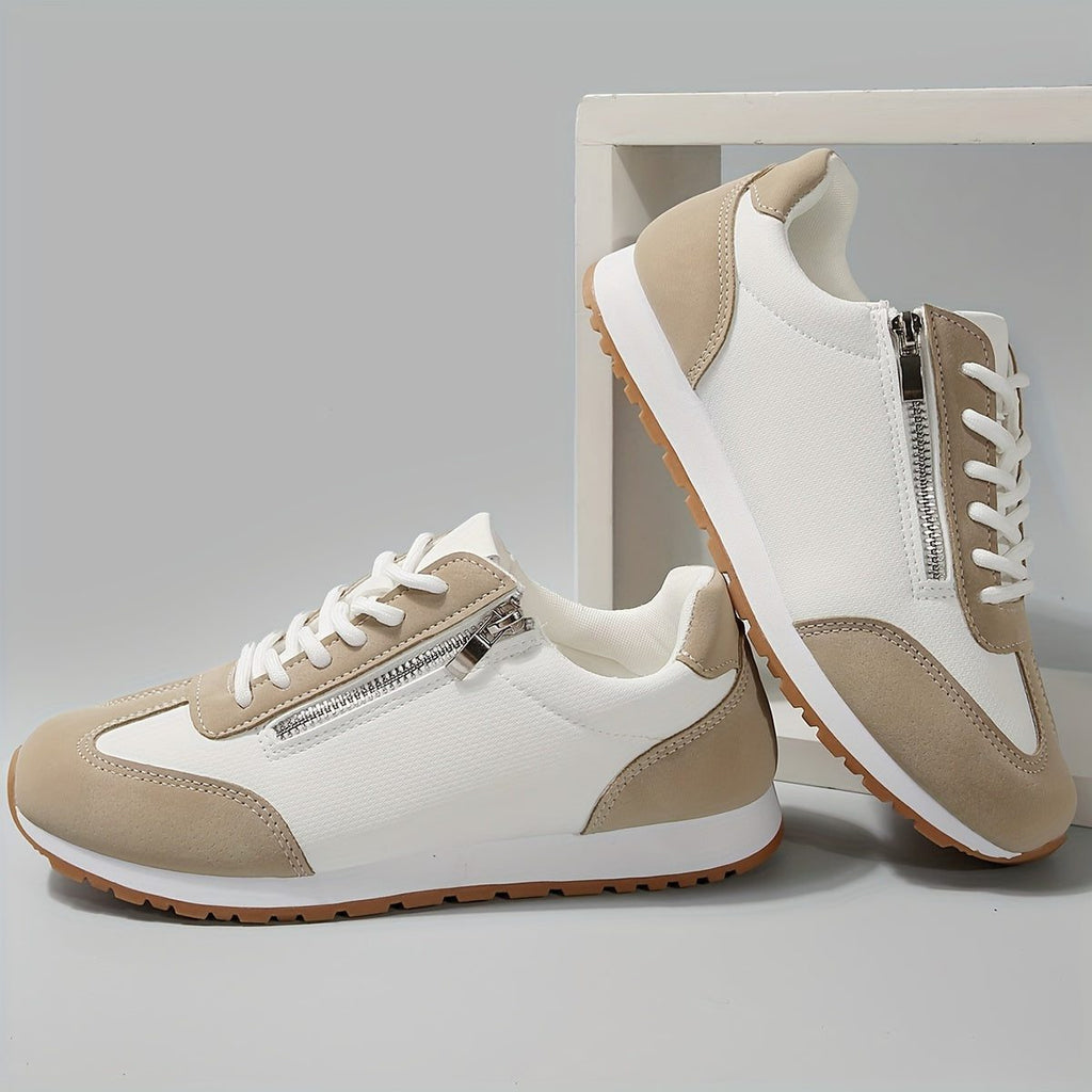 Women's Two-Tone Platform Lace-Up Sneakers