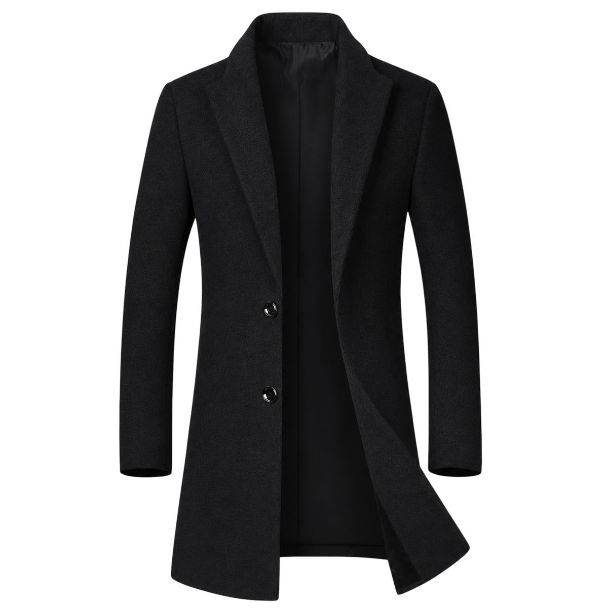 Men's Mid-Length Straight-Cut Tweed Overcoat