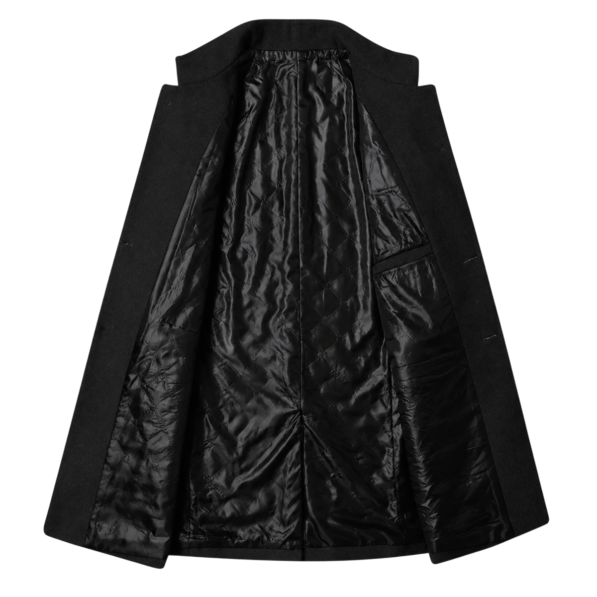 Men's Mid-Length Straight-Cut Tweed Overcoat