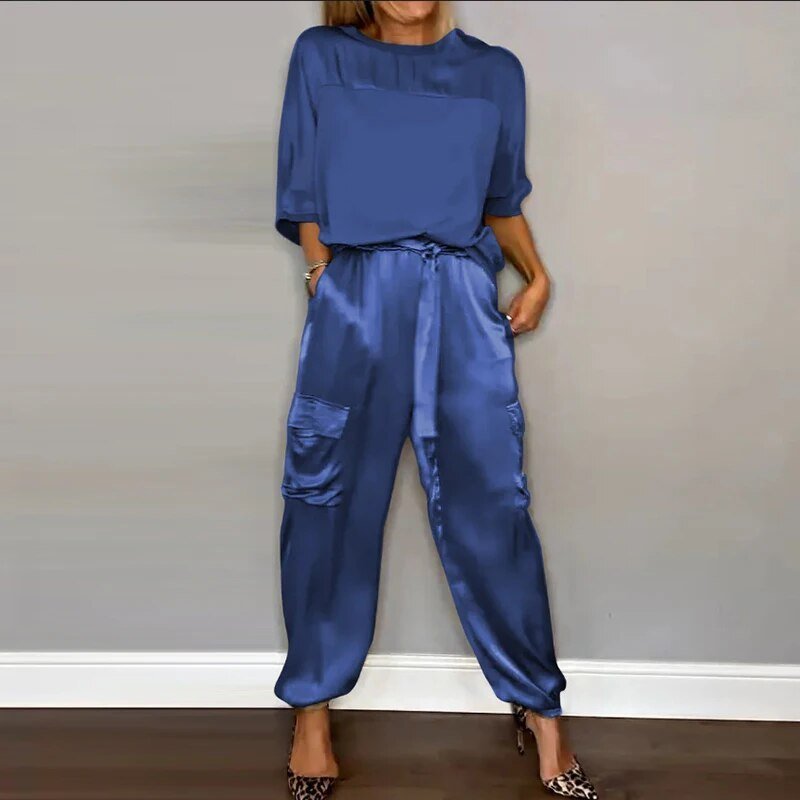 Women's Plus Size Cargo Two-Piece Set