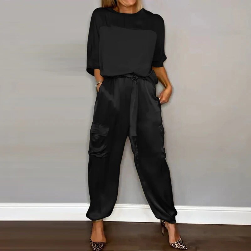 Women's Plus Size Cargo Two-Piece Set