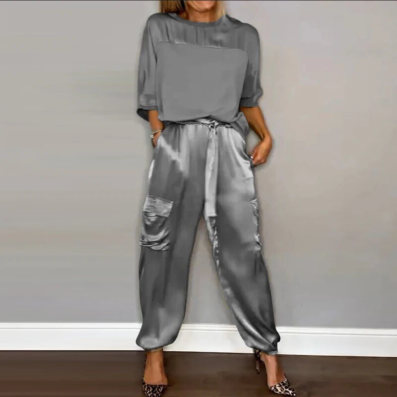 Women's Plus Size Cargo Two-Piece Set