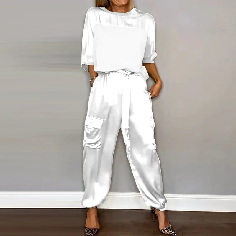 Women's Plus Size Cargo Two-Piece Set