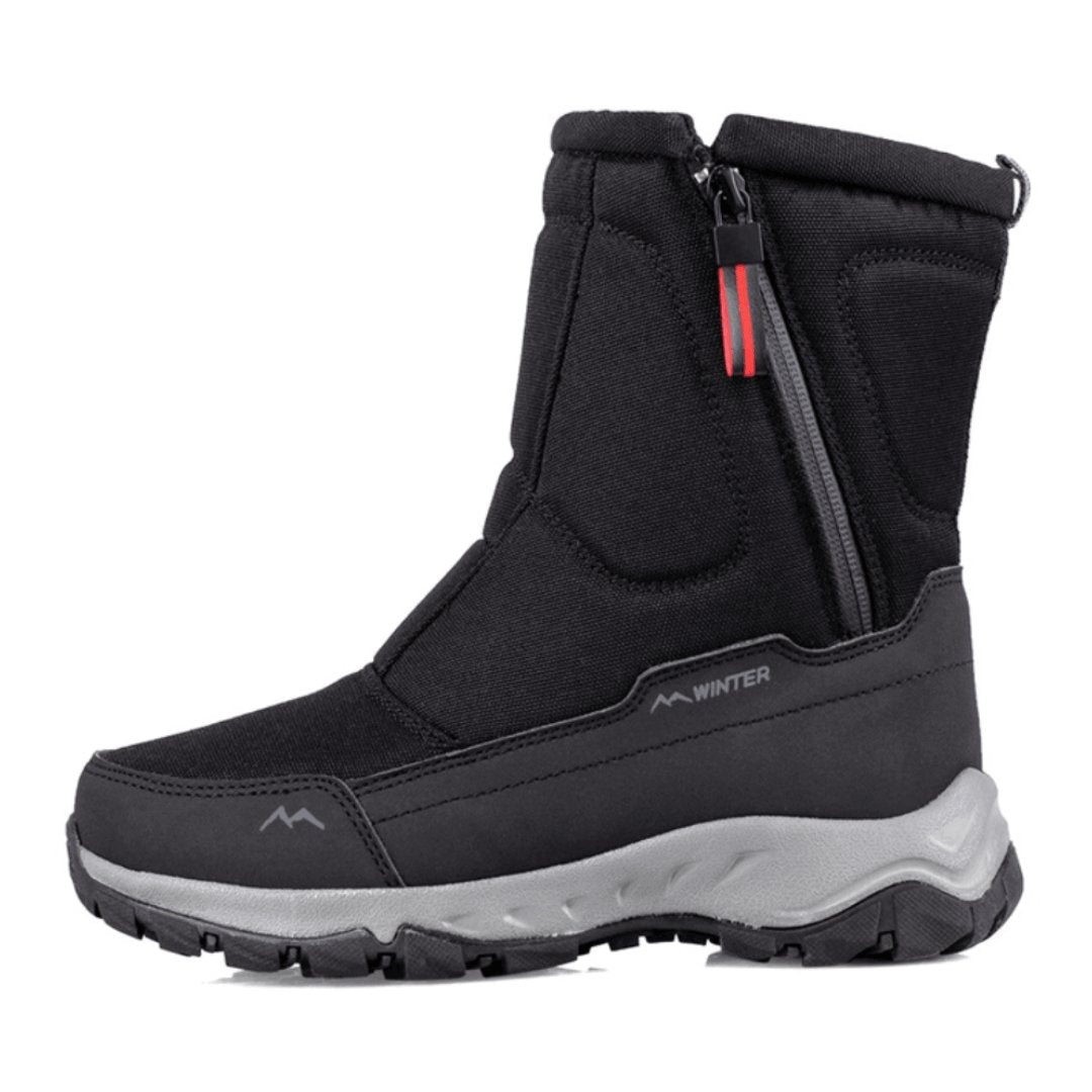 Men's Insulated Side-Zip Non-Slip Winter Boots - Black