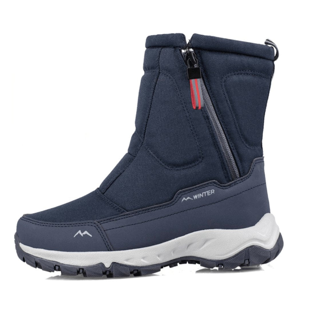 Men's Insulated Side-Zip Non-Slip Winter Boots - Blue