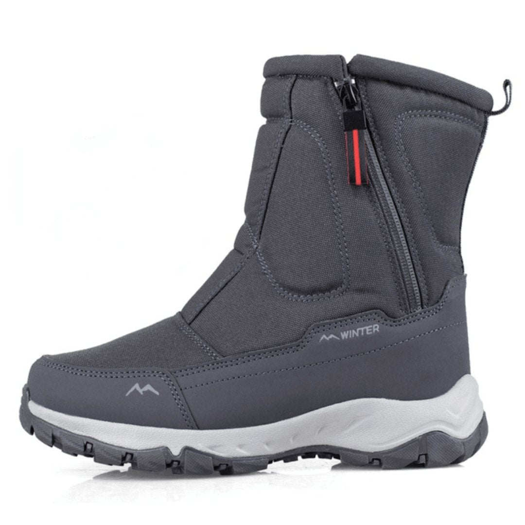 Men's Insulated Side-Zip Non-Slip Winter Boots - Gray