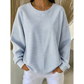 Women's Striped Crew Neck Relaxed Sweatshirt