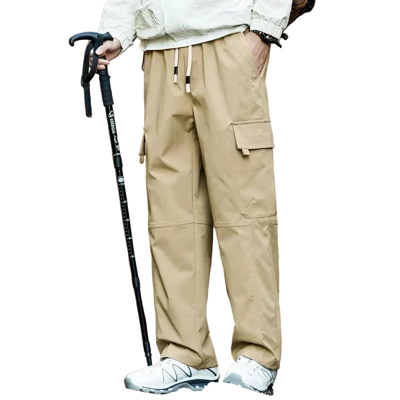 Men's Water-Resistant Straight-Leg Hiking Cargo Trousers