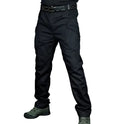 Men's Water-Resistant Zip-Pocket Cargo Pants for Hiking - Black