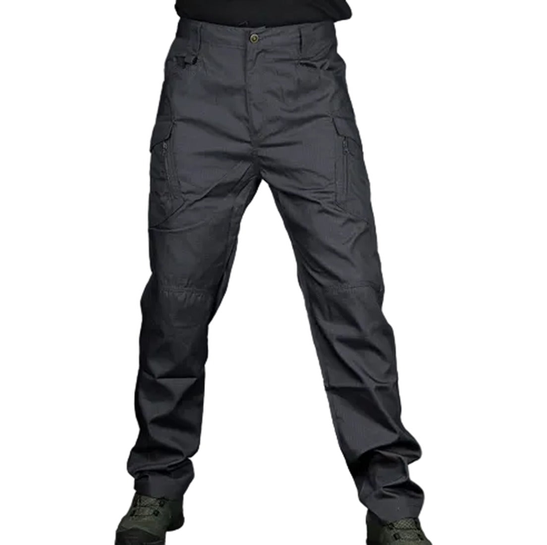 Men's Water-Resistant Zip-Pocket Cargo Pants for Hiking - Dark Gray