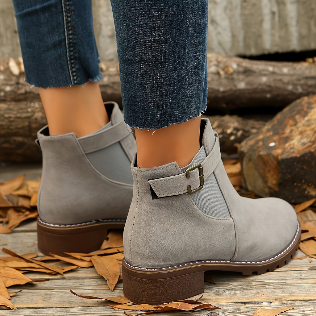 Women's Chelsea Ankle Boots with Buckle Strap