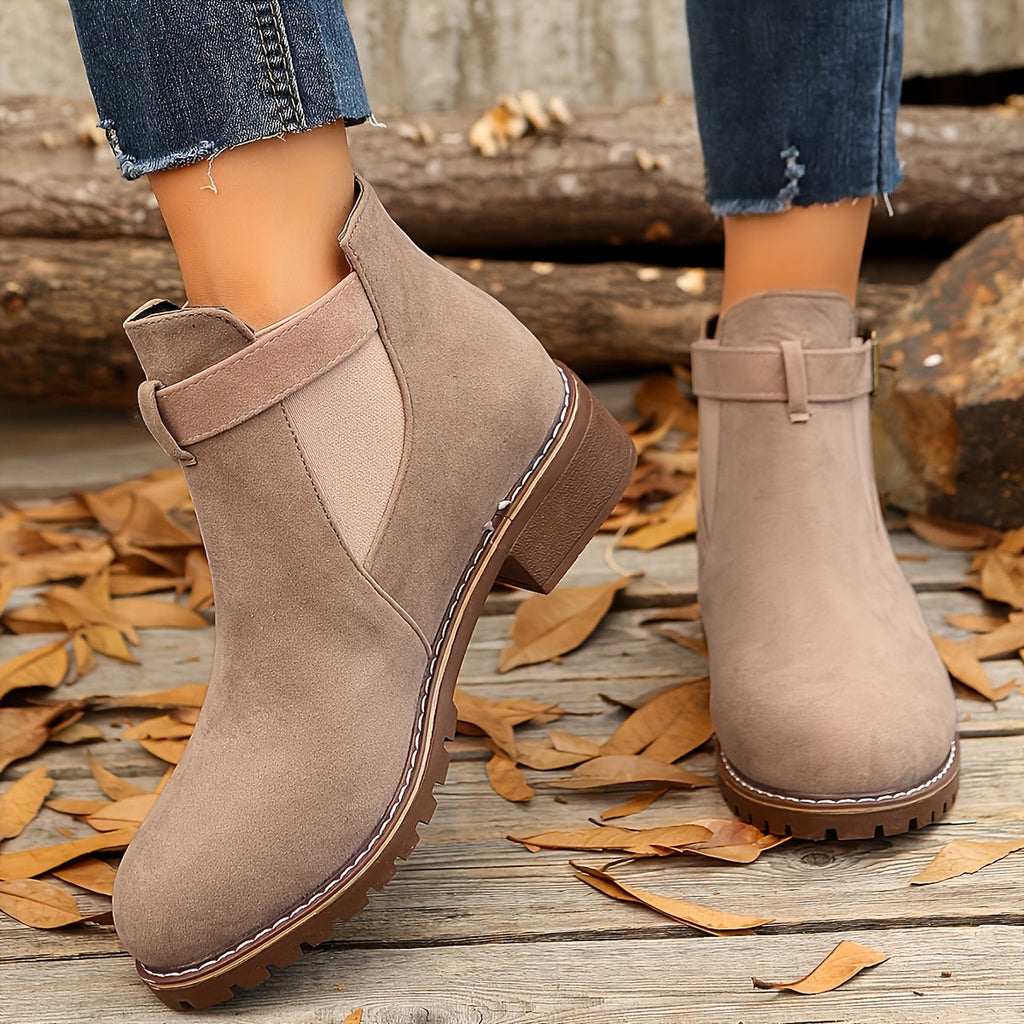 Women's Chelsea Ankle Boots with Buckle Strap