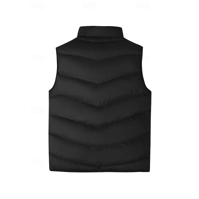 Men's Quilted Puffer Vest with Stand Collar