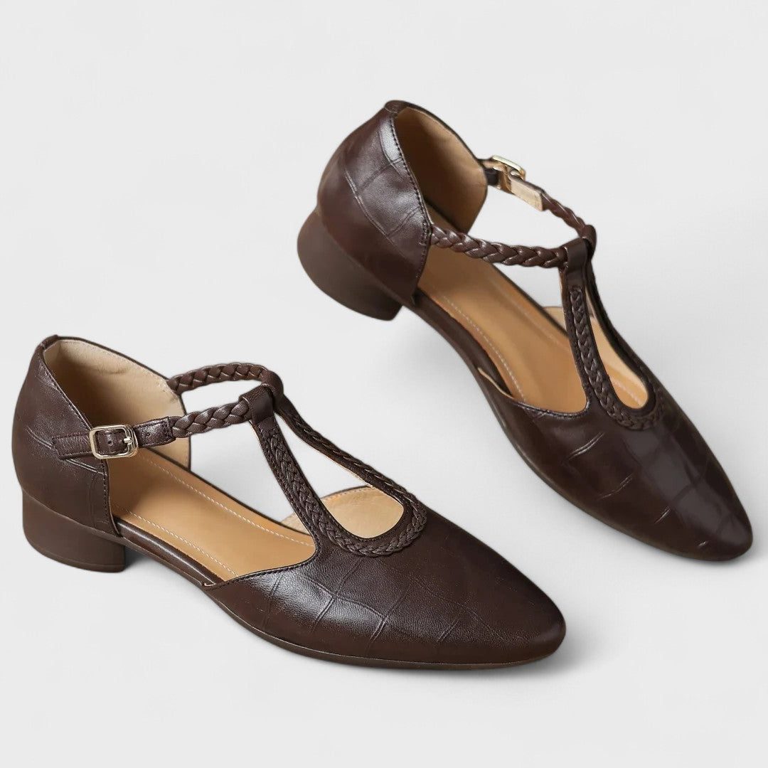 Women's Quilted Leather Mary Jane Loafers with Braided Trim