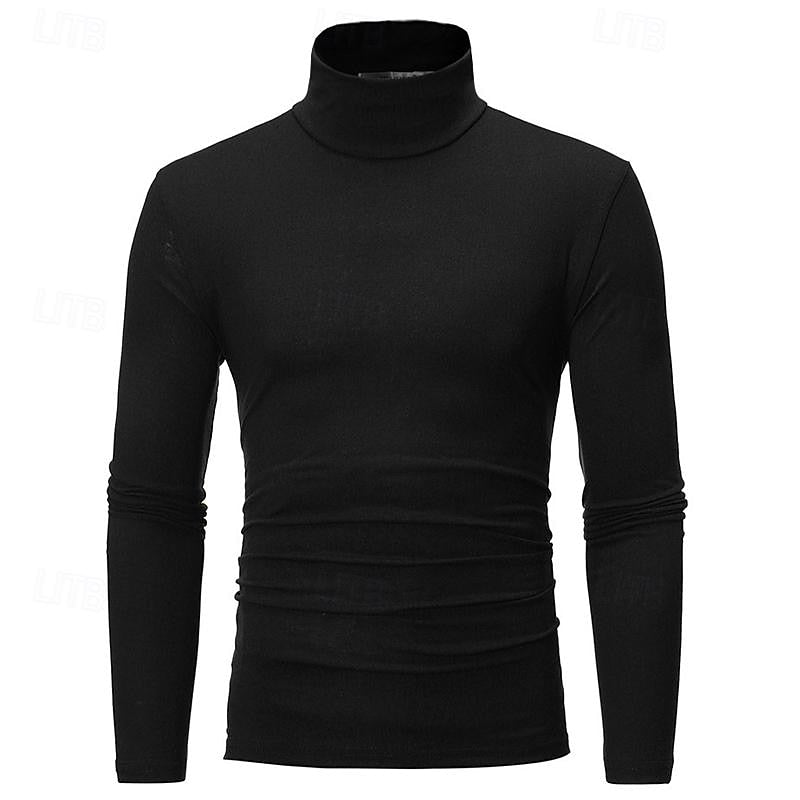 Men's Streamlined Long-Sleeve Turtleneck - Khaki