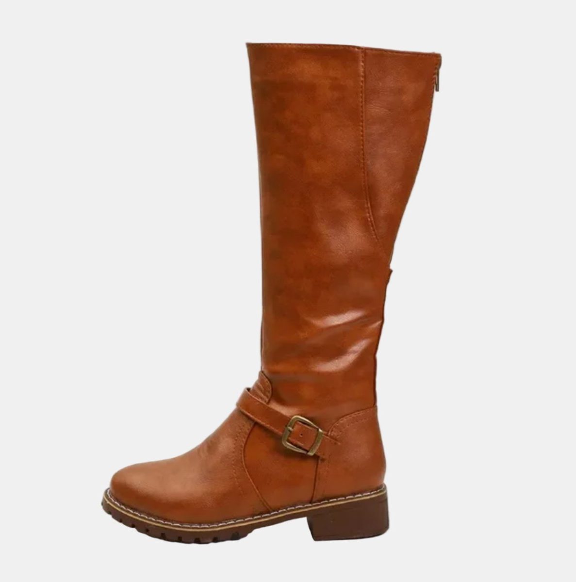 Women's Knee High Riding Boots with Buckle Strap