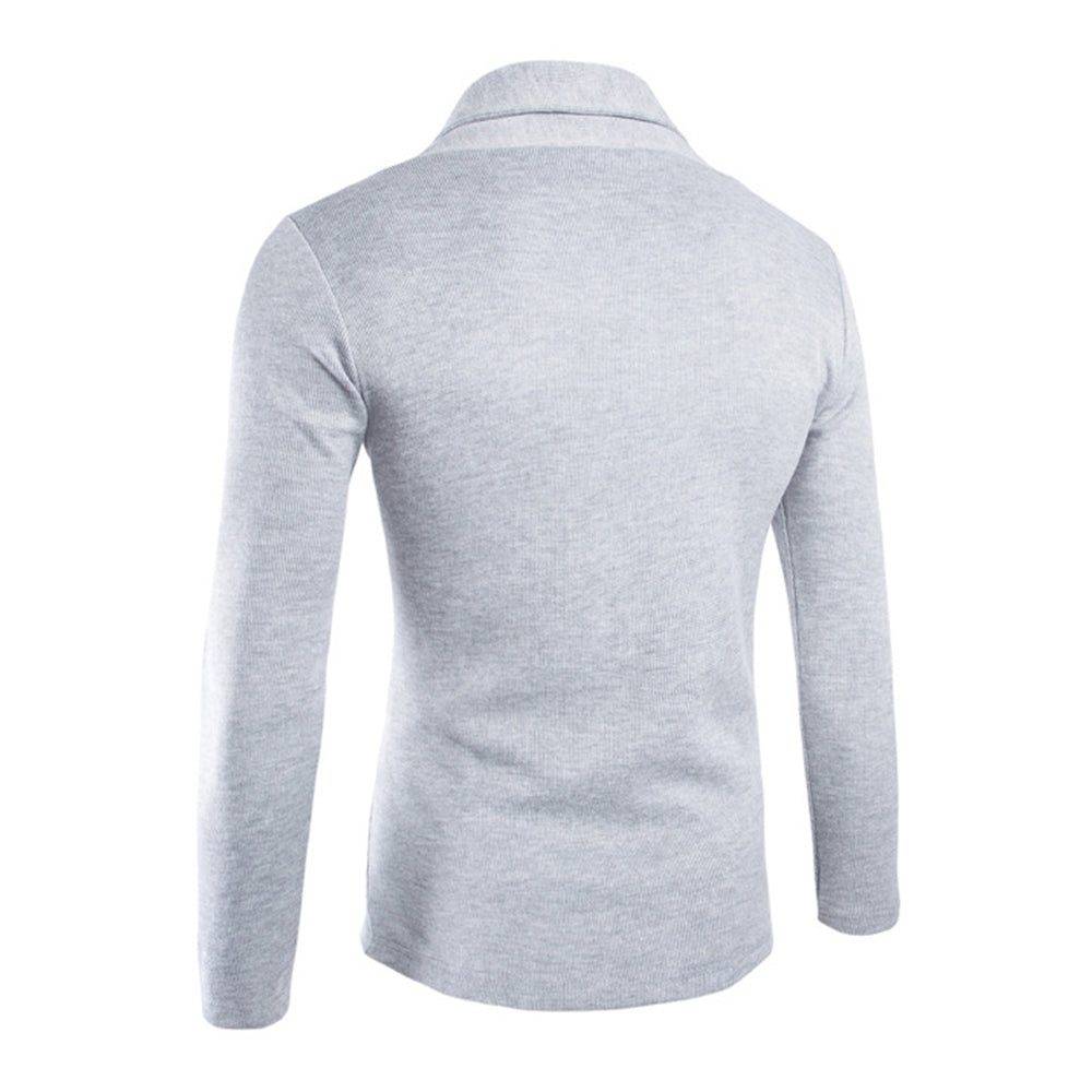 Men's Relaxed Open-Front Cardigan with Broad Shawl Collar