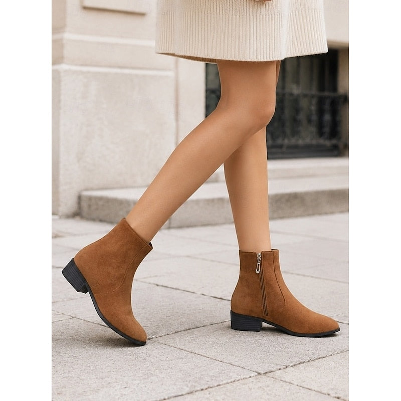Women's Tailored Low Block Heel Ankle Boots