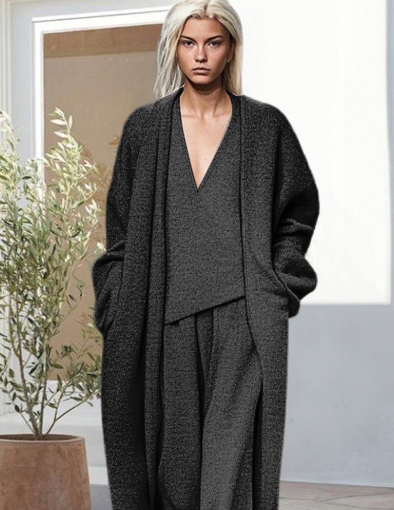 Women's Three Piece Lounge Set with Longline Cardigan