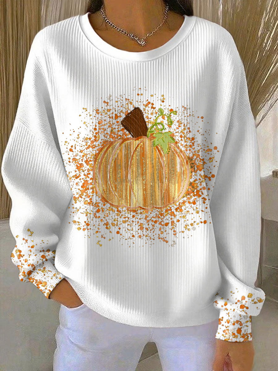 Women's Relaxed Fit Pumpkin Art Sweatshirt