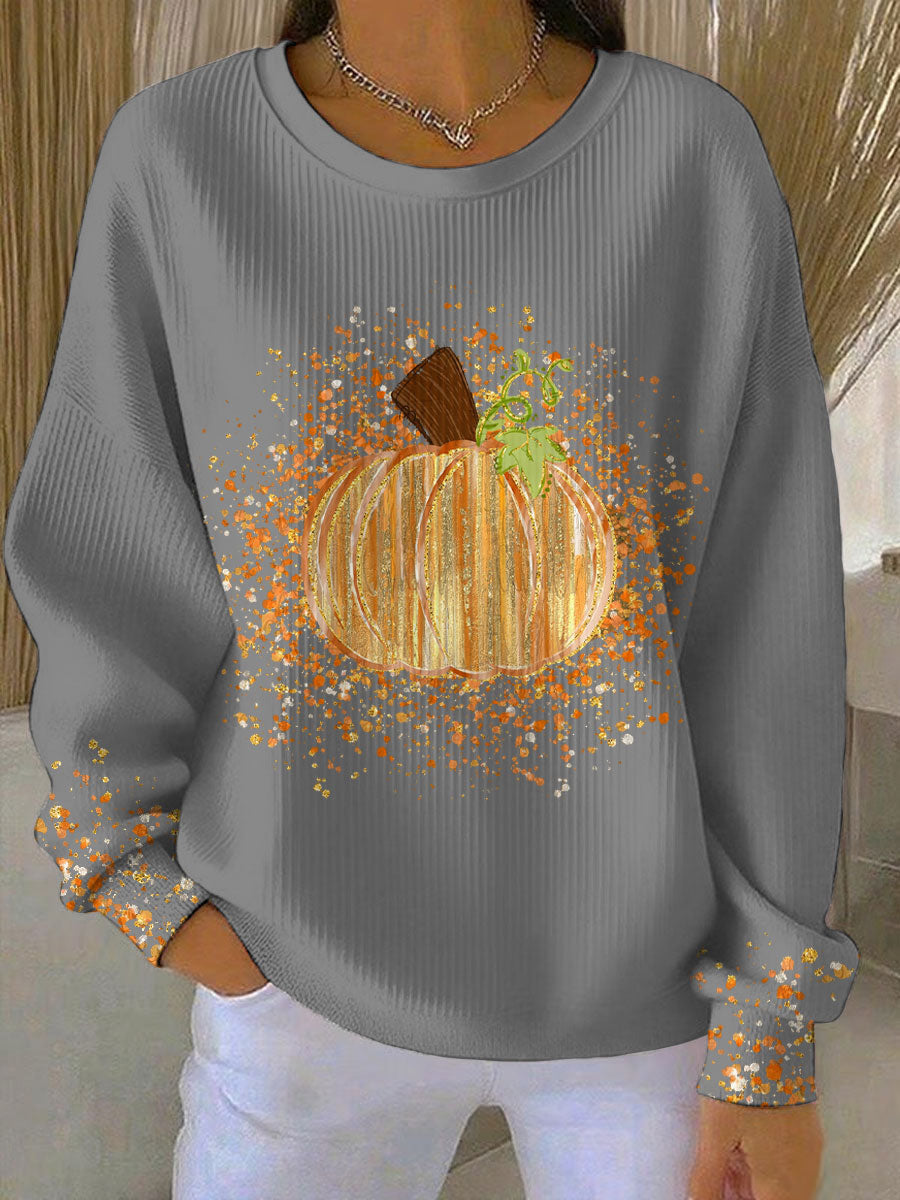 Women's Relaxed Fit Pumpkin Art Sweatshirt