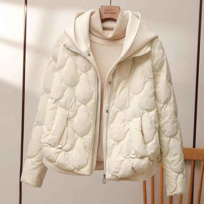 Women's Lightweight Hooded Quilted Jacket - White